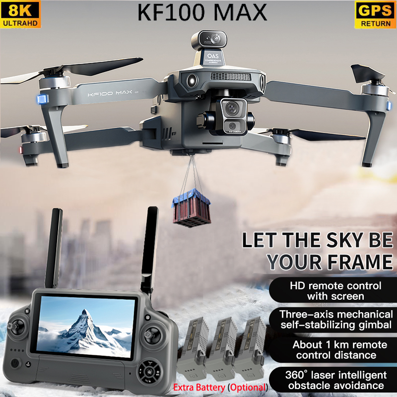 Rc Helicopter Electric - KF100 MAX GPS Drone 4K Camera