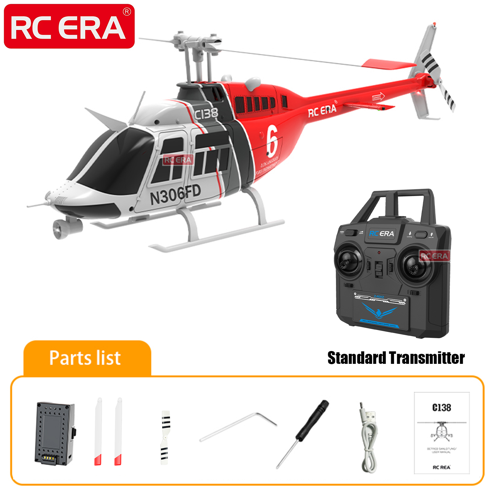 RC ERA C138 BELL 206 Jet Range - огляд і ціна Rc Helicopter Large