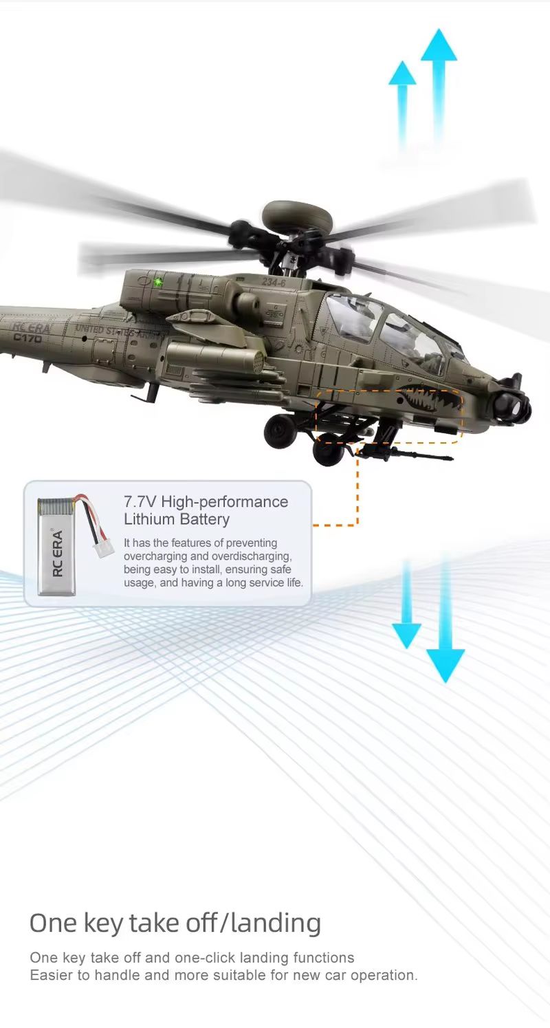 New In Stock Rc Era Ah-64d Apa - огляд і ціна Rc Helicopter Single Rotor
